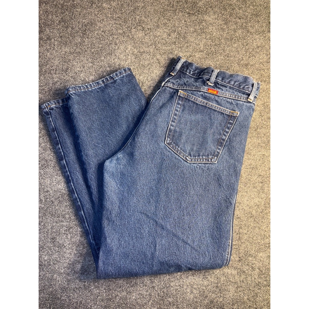 Rustler Jeans Mens 38x32 Blue Denim Cotton Medium Wash Regular Fit Straight Leg